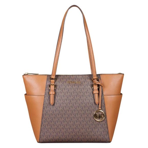 Michael Kors Large Charlotte Top Zip Tote in Brown - Picture 1 of 2